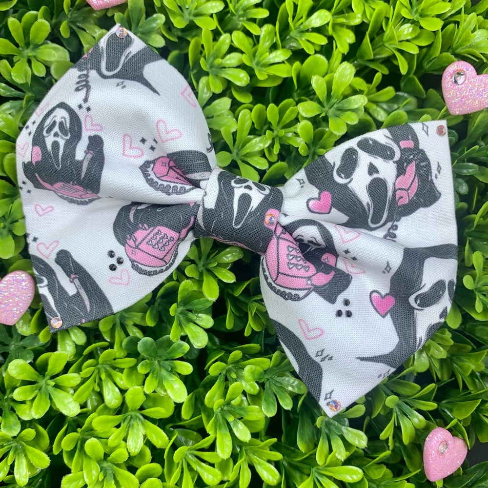 Ghost face hair bow